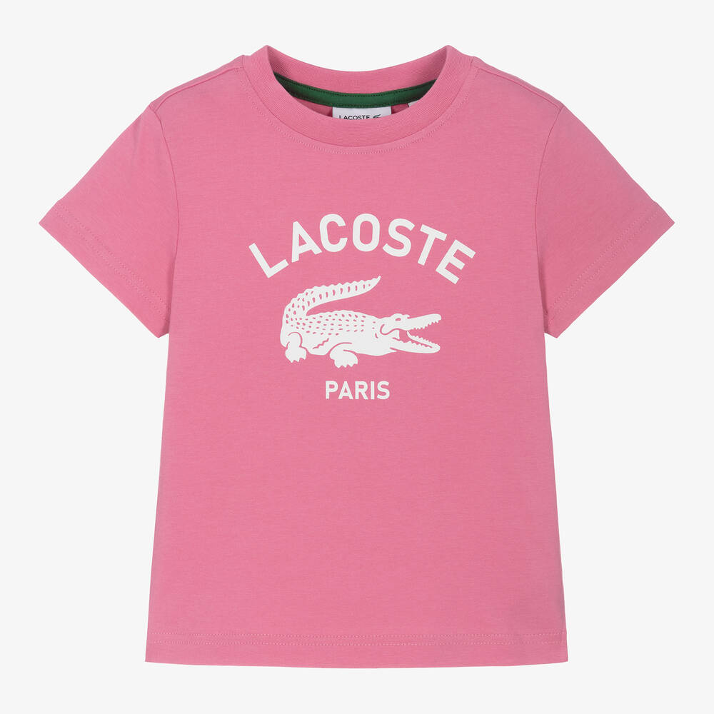 Lacoste-Pink Organic Cotton T-Shirt | Childrensalon Outlet