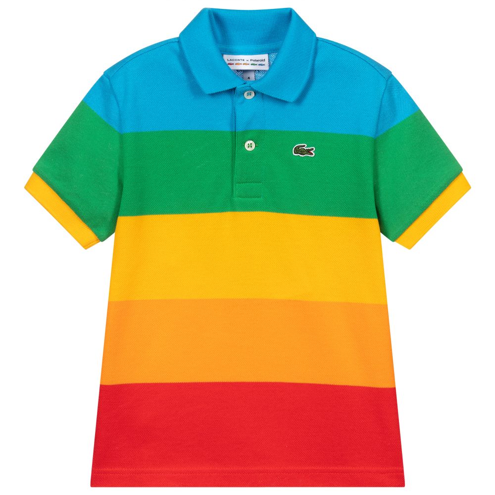 Lacoste - Polohemd mit Regenbogenmuster | Childrensalon