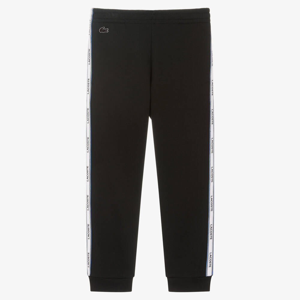 Lacoste - Schwarze Teen Jogginghose mit Streifen | Childrensalon