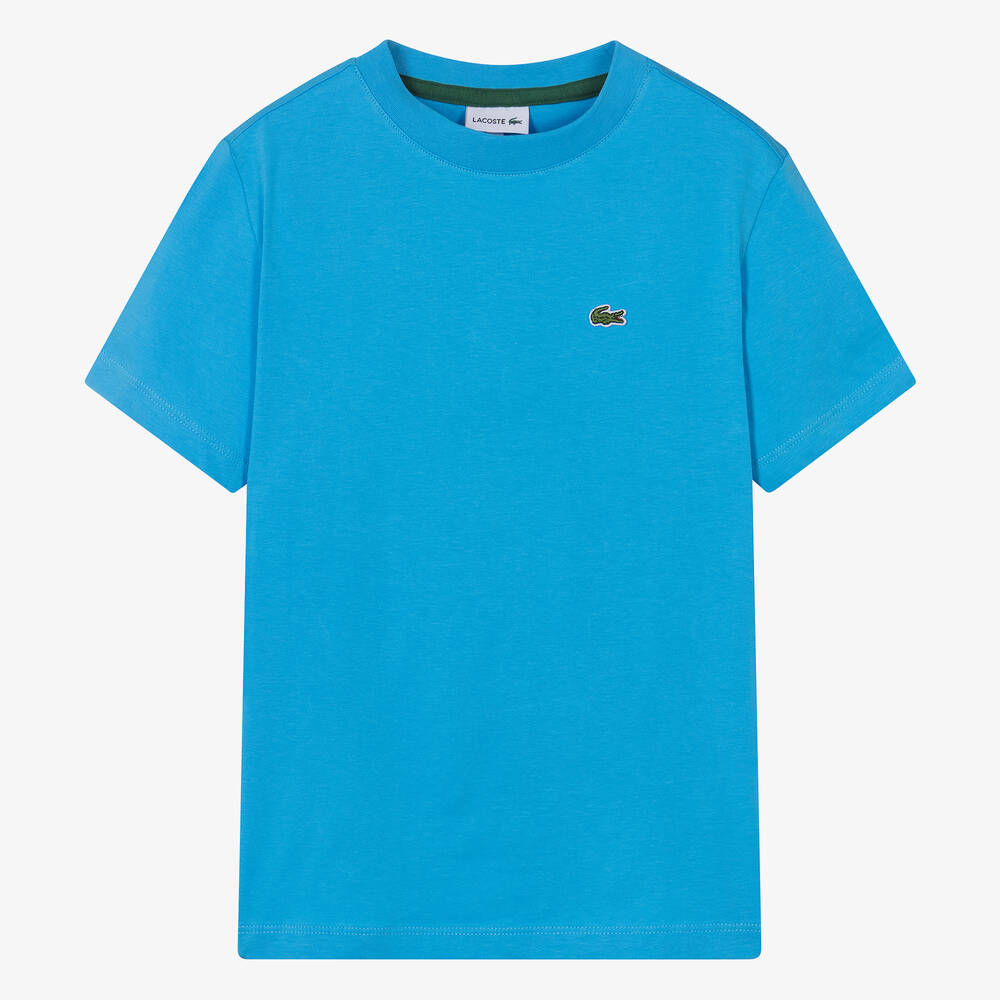 Lacoste Teen Blue Organic Cotton T Shirt Childrensalon Outlet