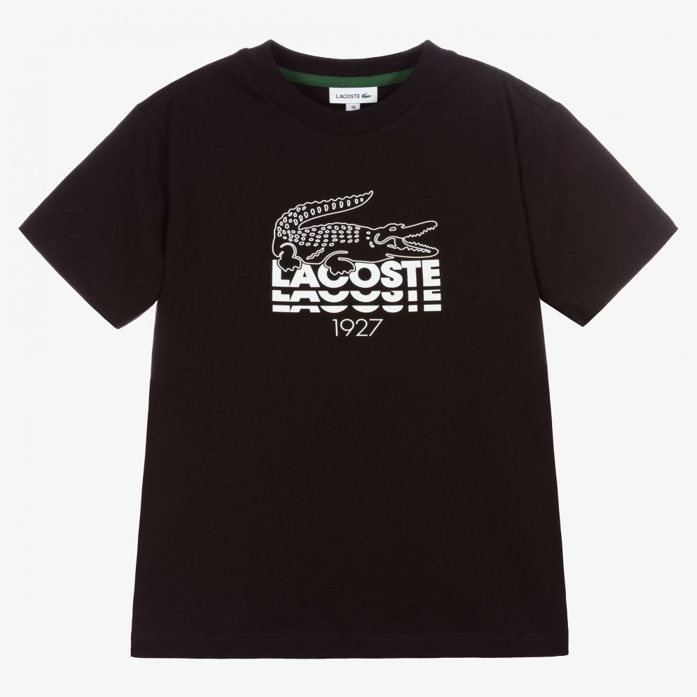 Lacoste - T-shirt noir Ado garçon | Childrensalon