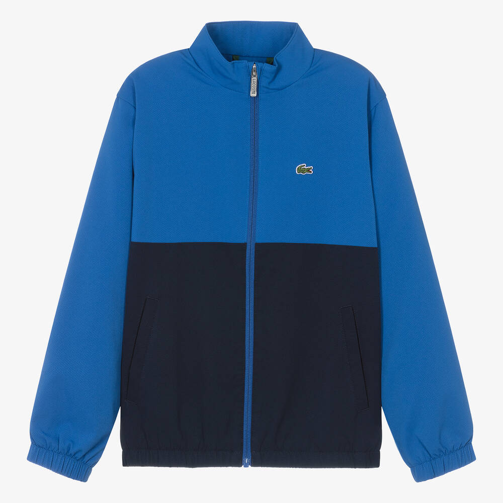 Lacoste-Teen Boys Blue Colourblock Jacket | Childrensalon Outlet