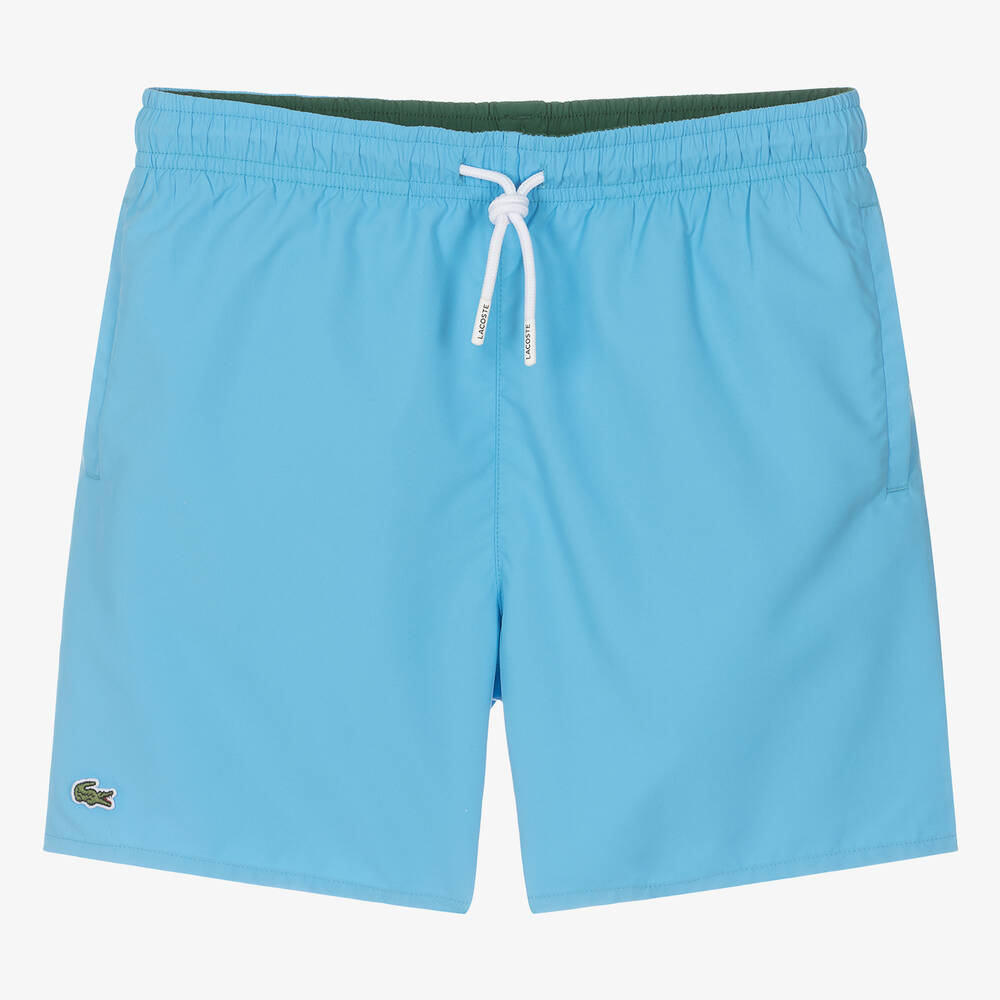 Lacoste-Teen Boys Blue Crocodile Swim Shorts | Childrensalon Outlet