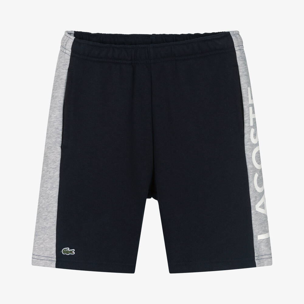 Lacoste - Teen Boys Blue & Grey Stripe Shorts | Childrensalon