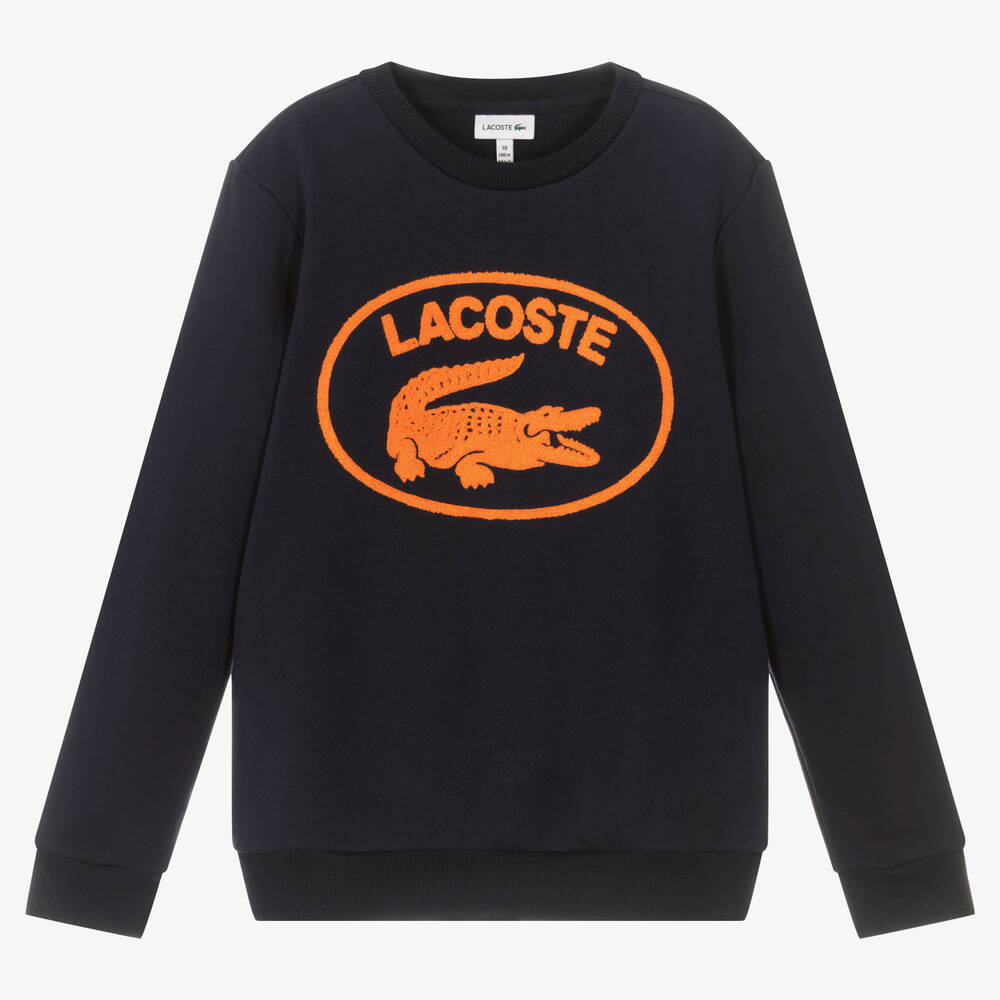 Lacoste - Teen Boys Blue Logo Sweatshirt | Childrensalon