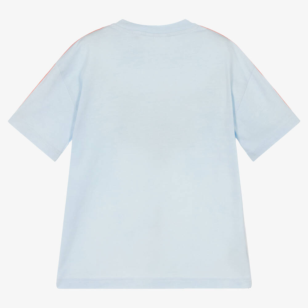 Lacoste-Teen Boys Blue & White Racing Logo T-Shirt | Childrensalon Outlet