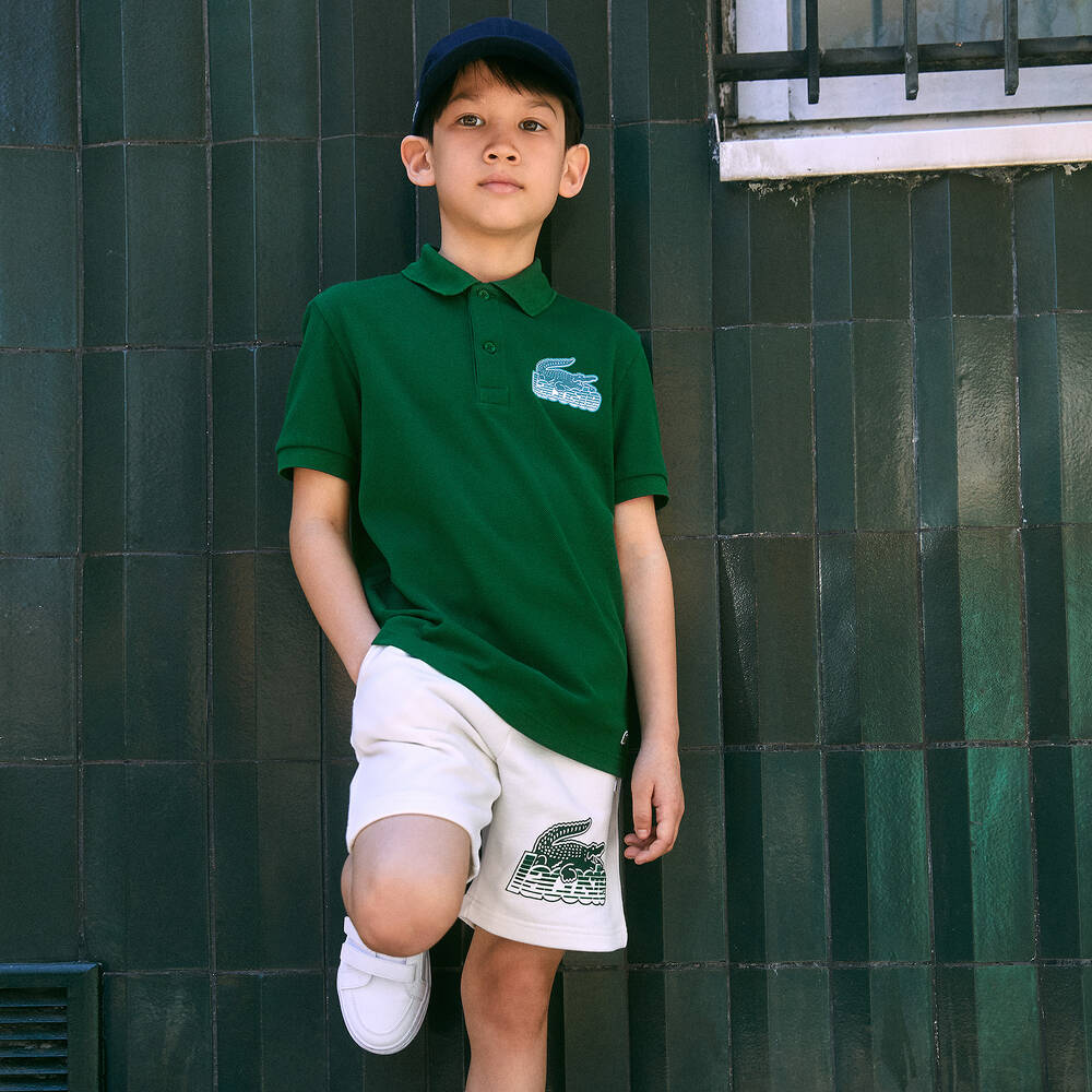 Lacoste Teen Boys Green Cotton Polo Shirt