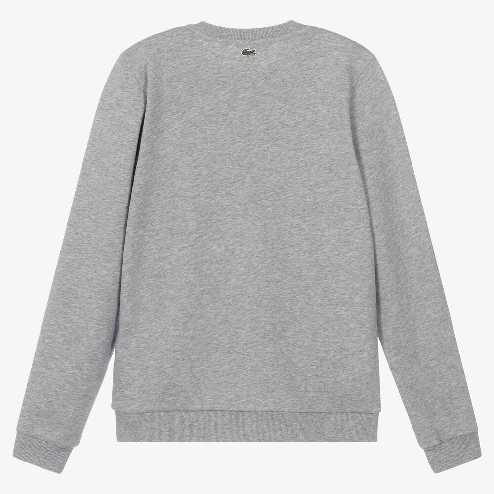Lacoste-Teen Boys Grey Cotton Sweatshirt | Childrensalon Outlet