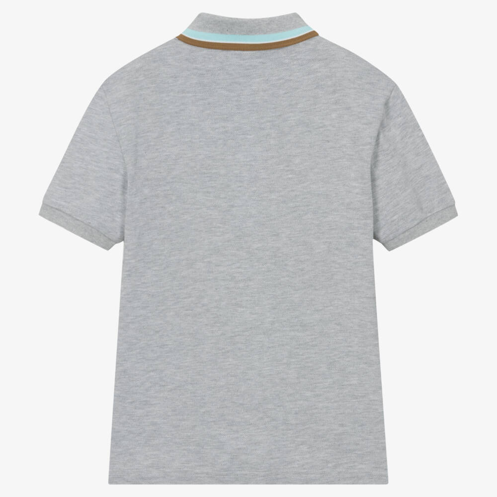 Lacoste-Teen Boys Grey Crocodile Polo Shirt | Childrensalon Outlet