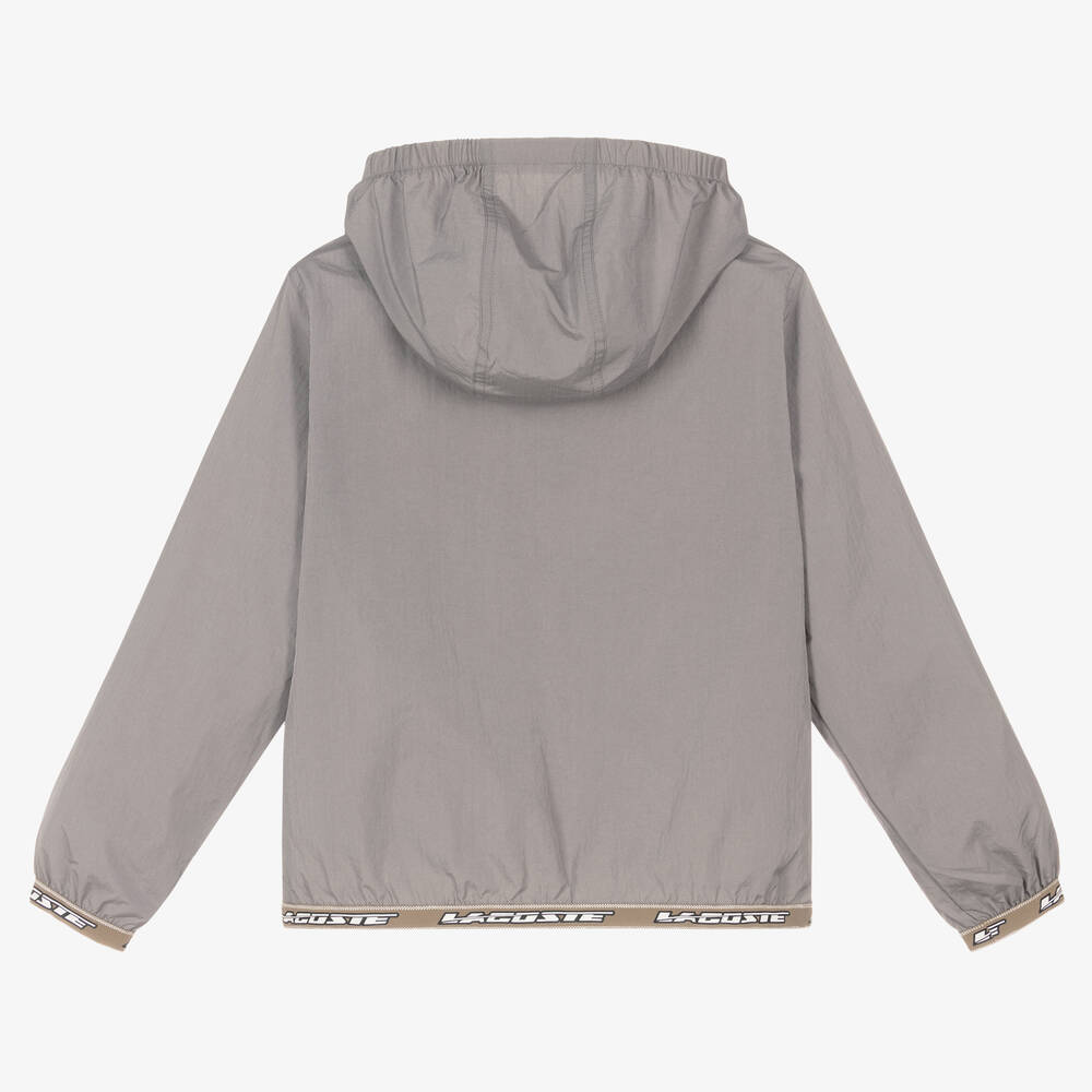 Lacoste-Teen Boys Grey Windbreaker Jacket | Childrensalon Outlet