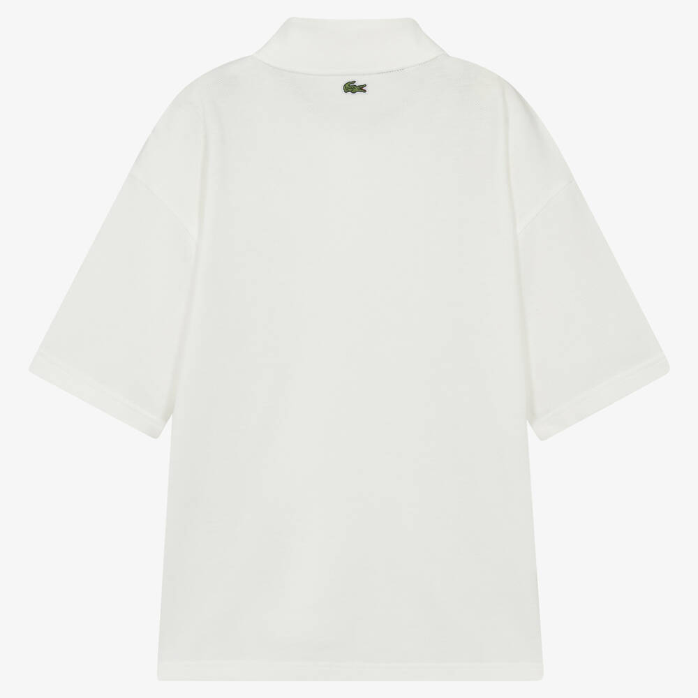 Lacoste-Teen Boys Ivory Cotton Polo Shirt | Childrensalon Outlet