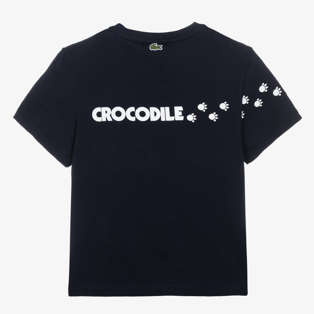 Lacoste Teen Boys Navy Blue Crocodile T Shirt