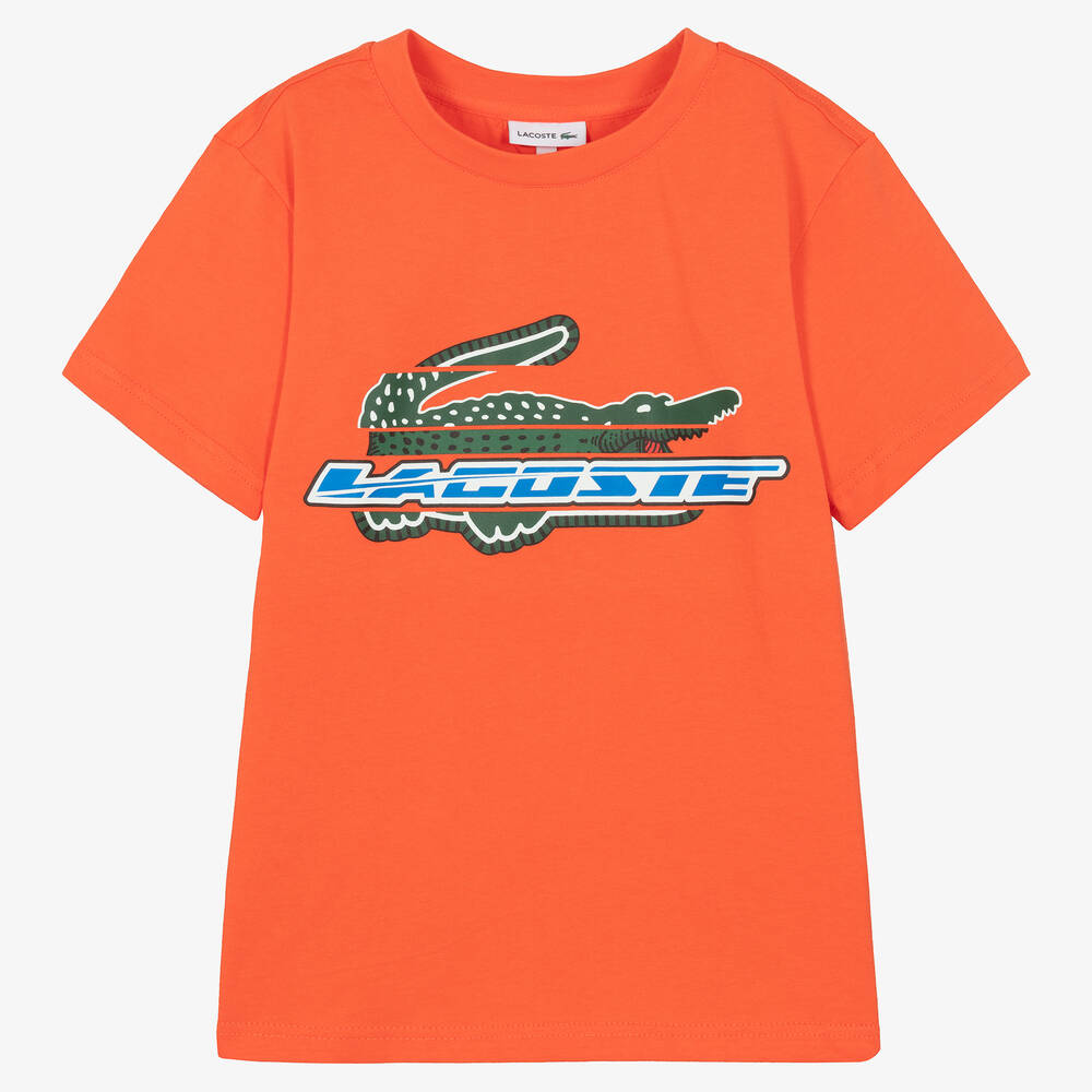 Lacoste - T-shirt orange en coton ado garçon | Childrensalon