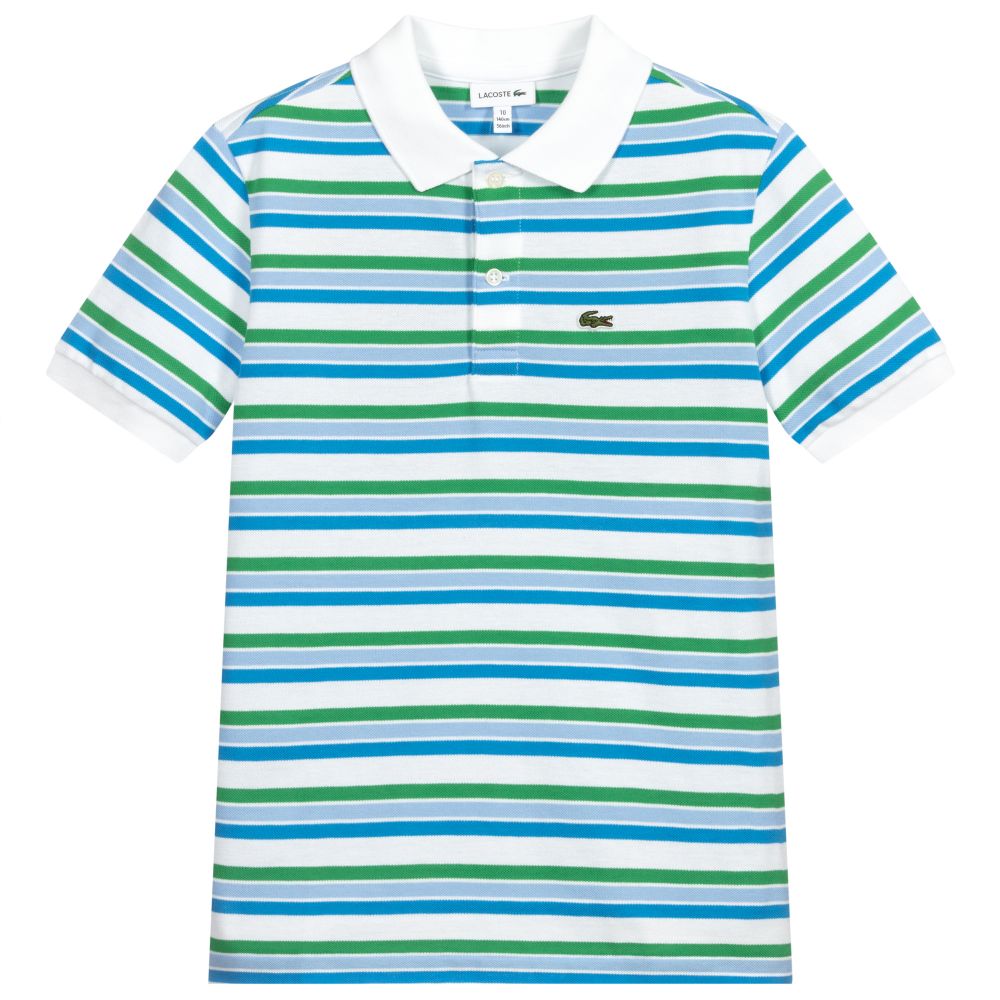 Lacoste - Teen Boys Striped Polo Shirt | Childrensalon