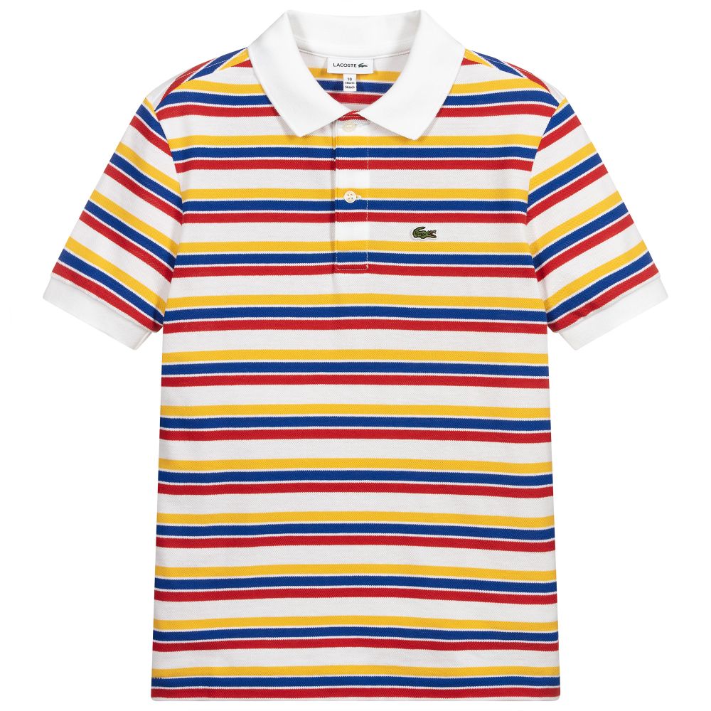 Lacoste - Рубашка поло в полоску для подростков | Childrensalon