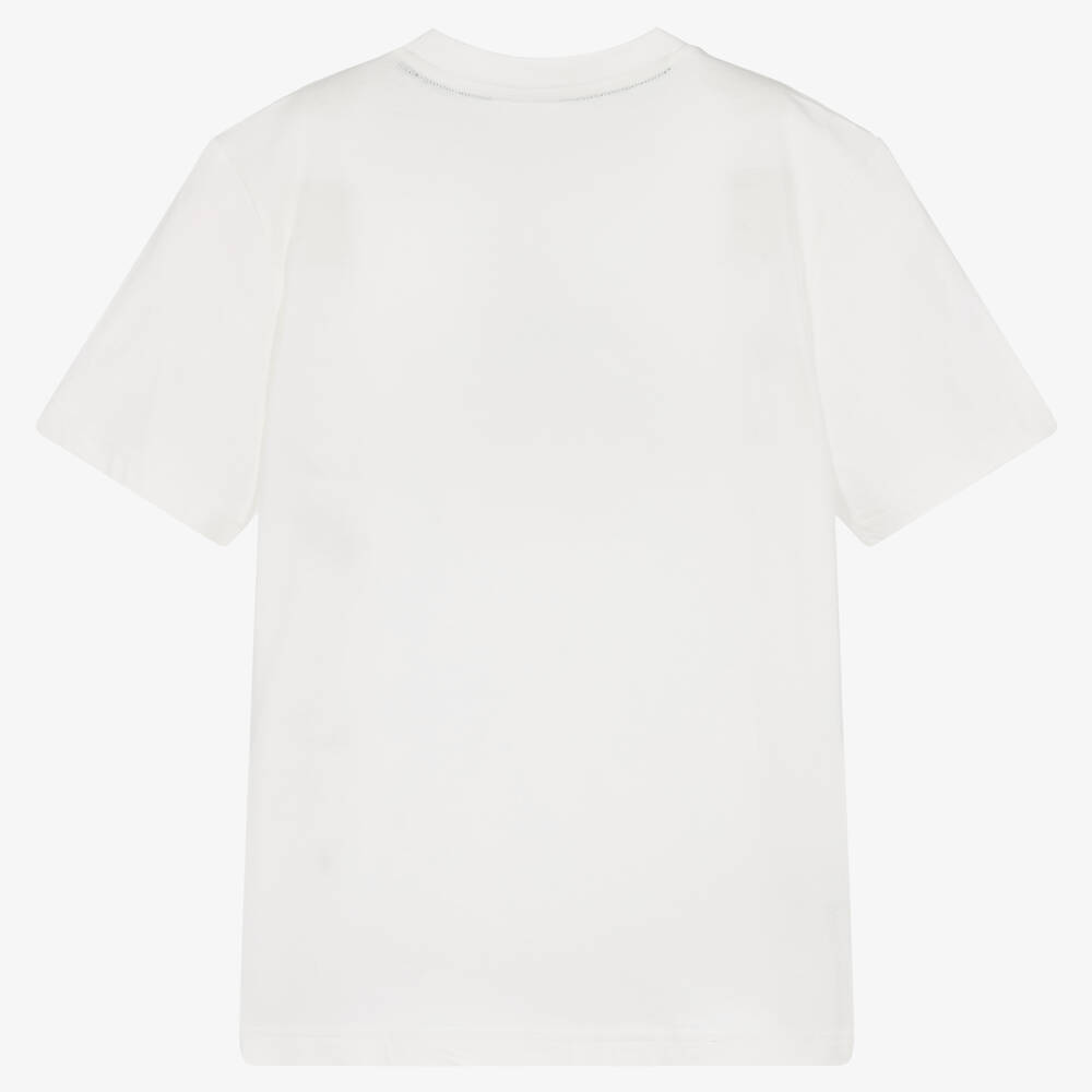 لاكوست-تيشيرت تينز ولادي قطن لون أبيض | Childrensalon Outlet