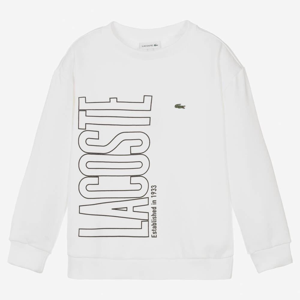 Lacoste - Teen Boys White Sweatshirt | Childrensalon