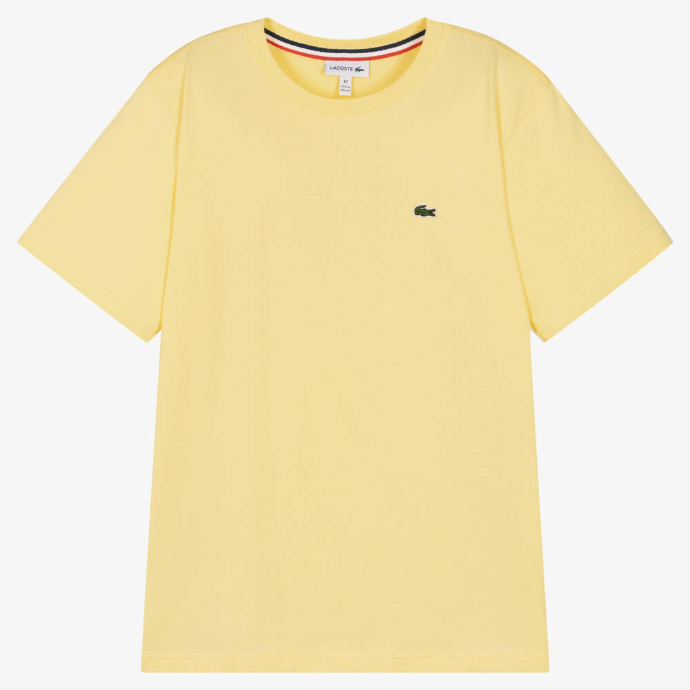 Lacoste - Teen Boys Yellow Cotton T-Shirt | Childrensalon