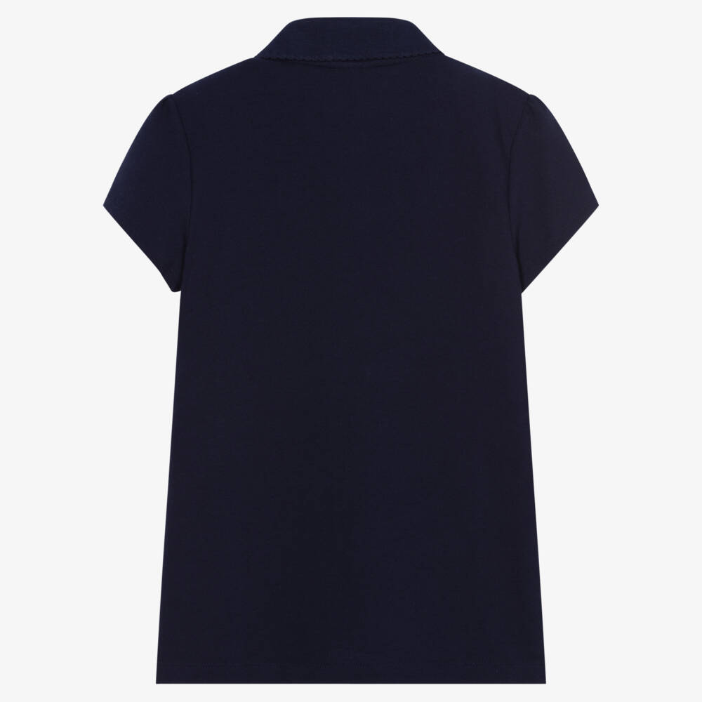 Lacoste-Teen Girls Navy Blue Logo Polo Shirt | Childrensalon Outlet