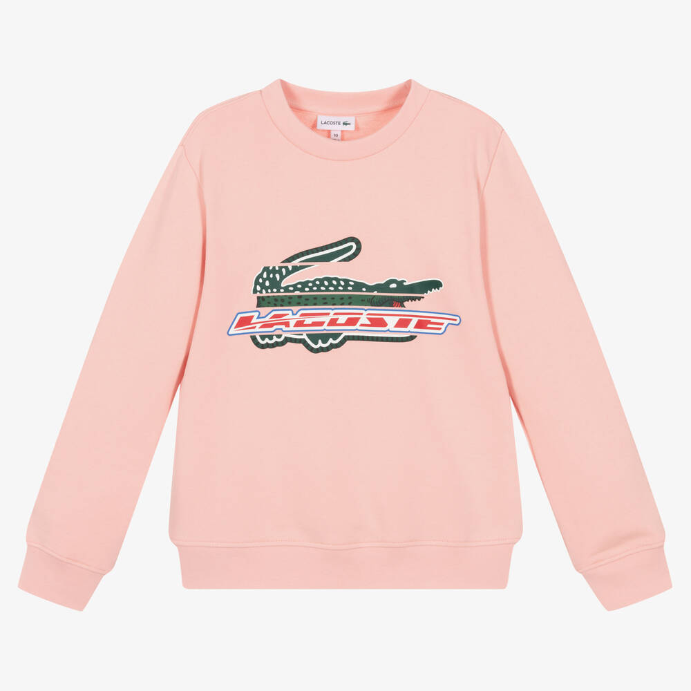 Lacoste - Teen Girls Pink Logo Sweatshirt | Childrensalon