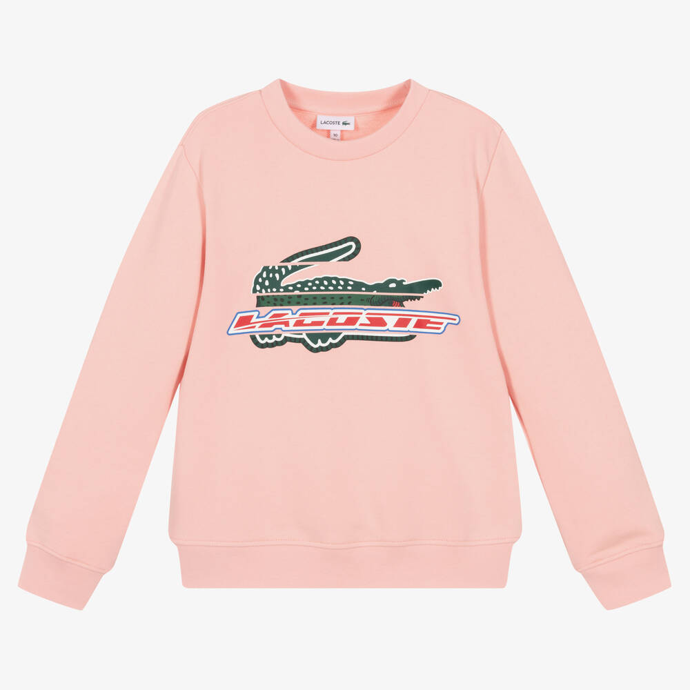 Lacoste - Sweat rose ado fille | Childrensalon