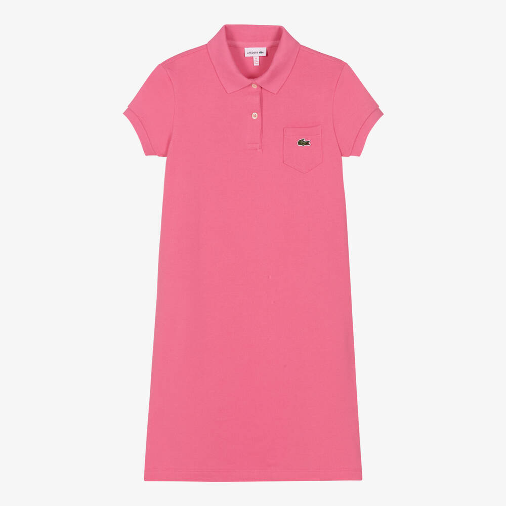 Lacoste Teen Girls Pink Polo Dress Childrensalon Outlet
