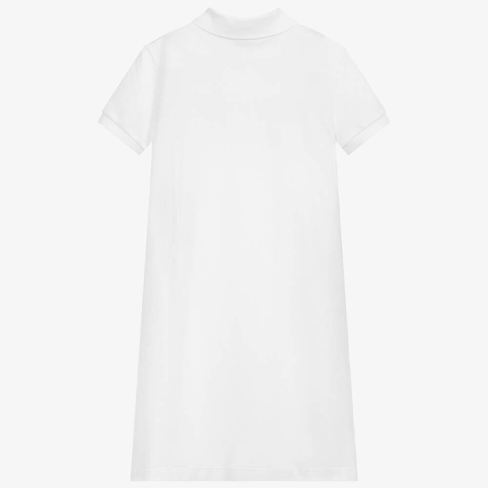 Lacoste-Teen Girls White Cotton Piqué Polo Dress | Childrensalon Outlet