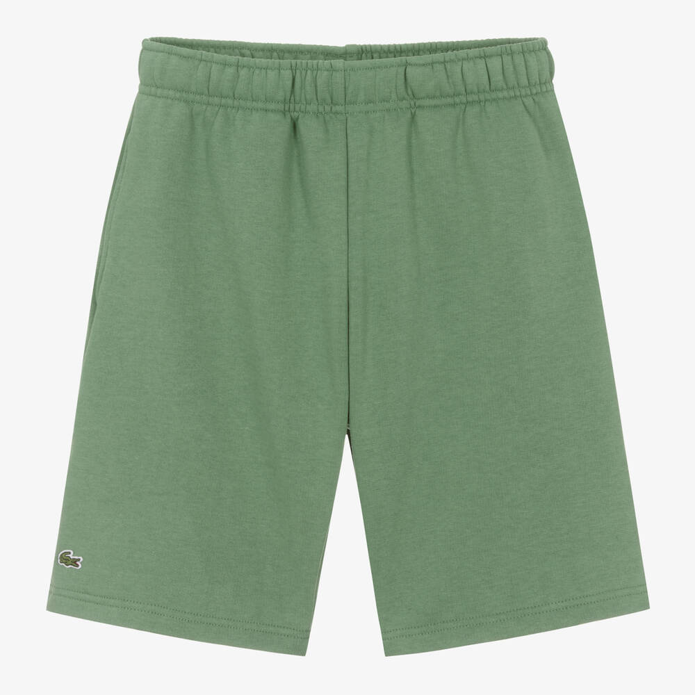 Lacoste - Teen Green Cotton Logo Shorts | Childrensalon
