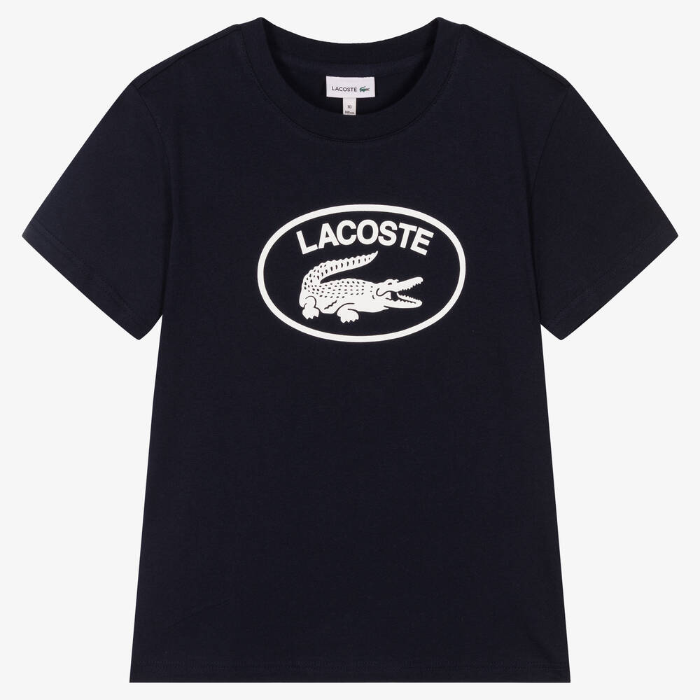 Lacoste - Teen Navy Blue Cotton Logo T-Shirt | Childrensalon