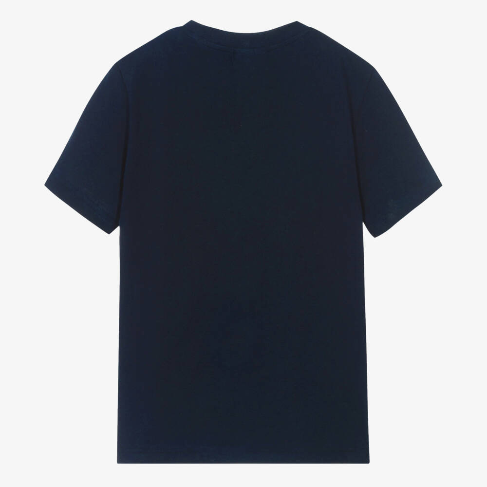 Lacoste-Teen Navy Blue Organic Cotton Crocodile T-Shirt | Childrensalon Outlet