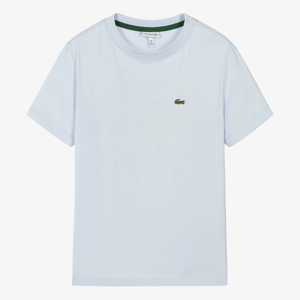 Lacoste-Teen Pale Blue Organic Cotton T-Shirt | Childrensalon Outlet