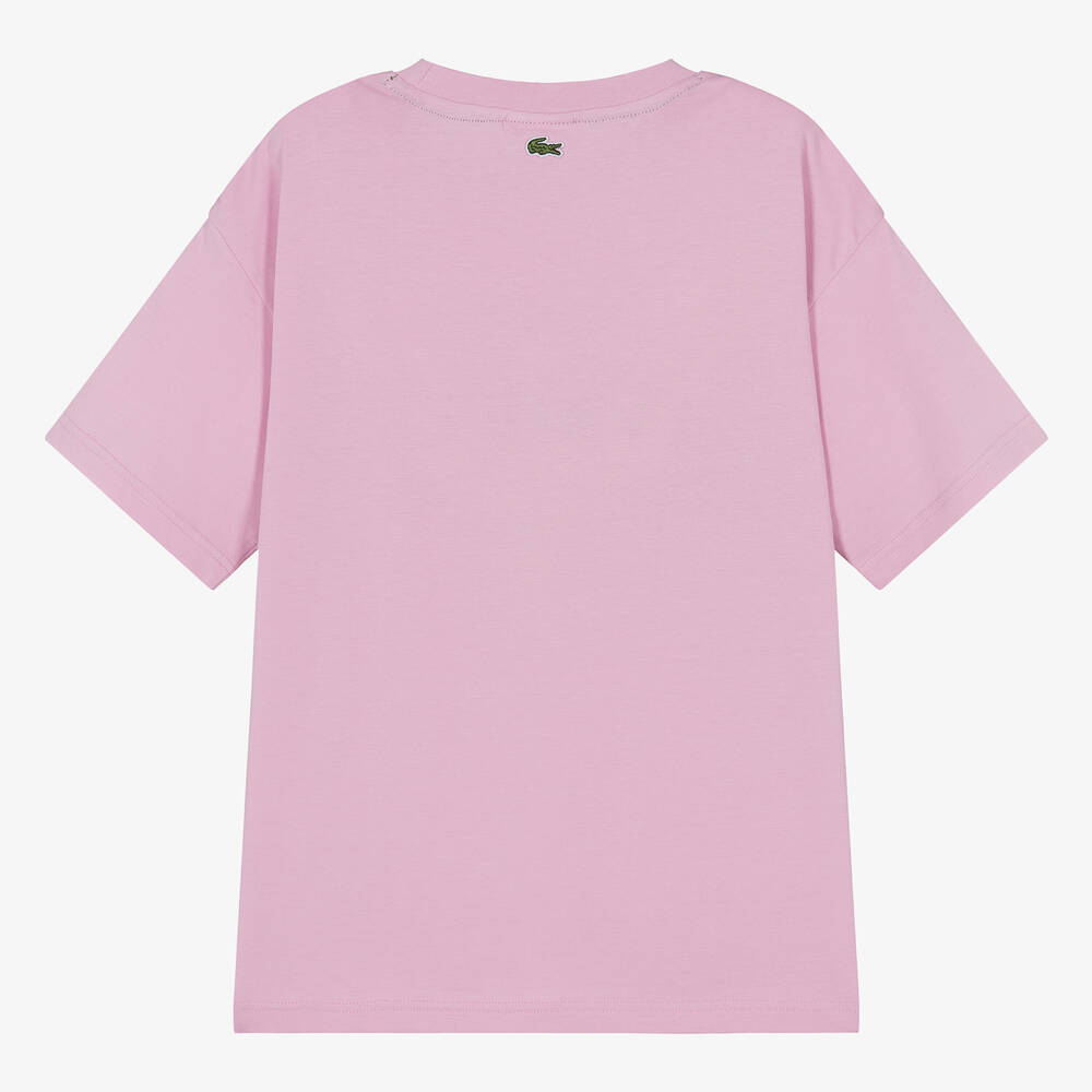 Pink lacoste t shirt clearance