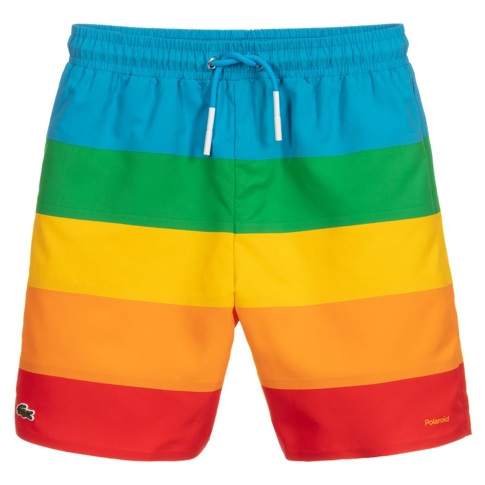 Lacoste - Teen Rainbow Logo Swim Shorts | Childrensalon