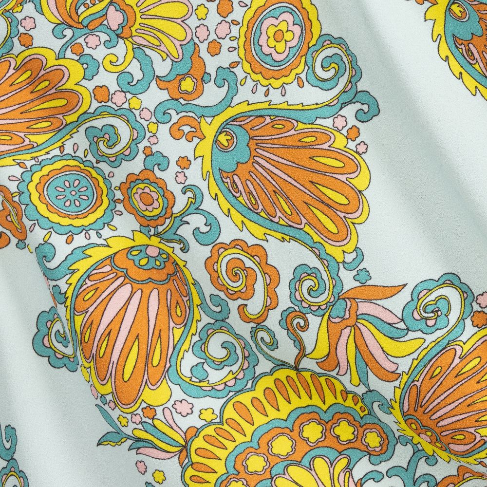 Lanvin- Blue Flower Swirl Crêpe Dress | Childrensalon Outlet