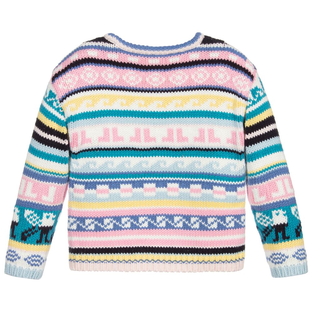 Pink yellow blue sweater clearance