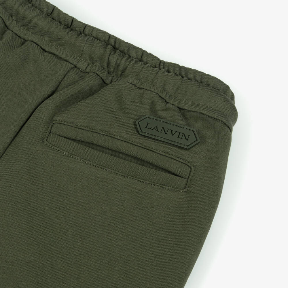 Lanvin-بنطلون رياضي أخضر قطني للأولاد مزين بثعبان | Childrensalon Outlet