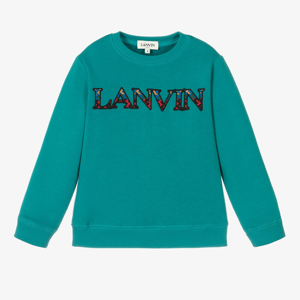Lanvin - Boys Green Logo Sweatshirt | Childrensalon