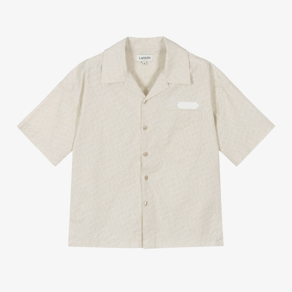 Lanvin-Boys Ivory Cotton Poplin Shirt | Childrensalon Outlet