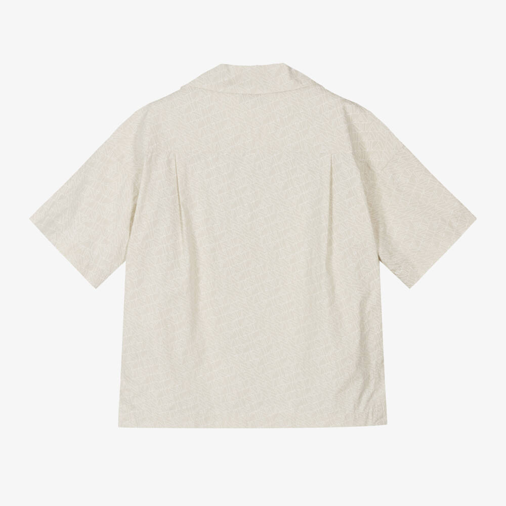 Lanvin-Кремовая хлопковая рубашка поплин для мальчиков | Childrensalon Outlet