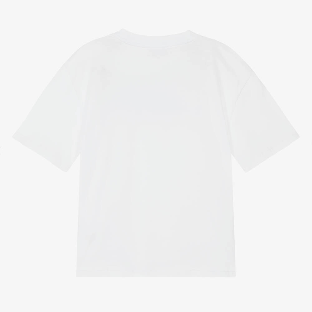Lanvin-Boys Ivory Herringbone Cotton Tee | Childrensalon Outlet