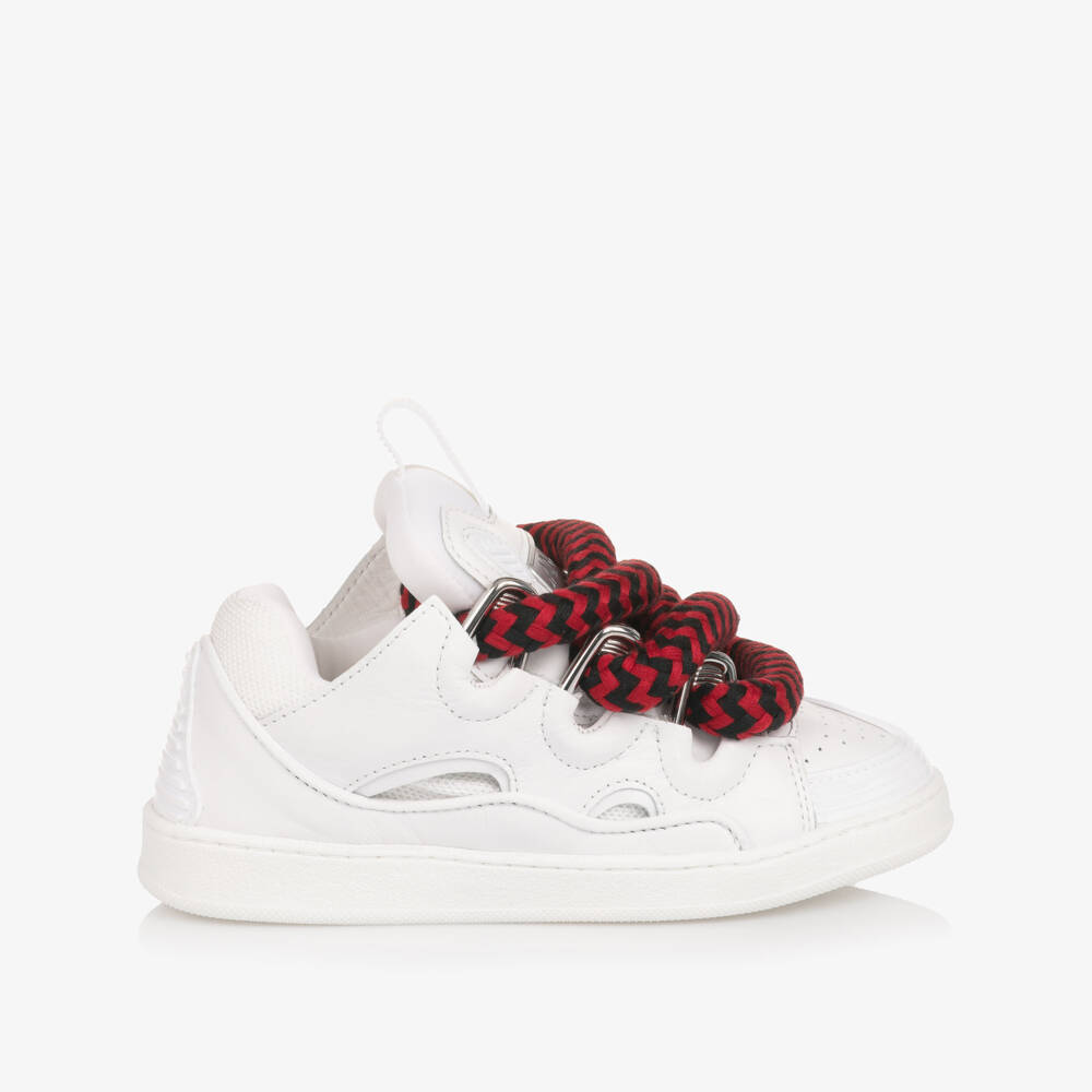 Lanvin-Boys Ivory Trainers in Leather and Textile | Childrensalon Outlet