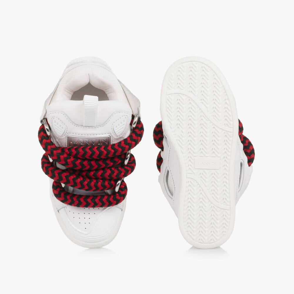 Lanvin-Boys Ivory Trainers in Leather and Textile | Childrensalon Outlet