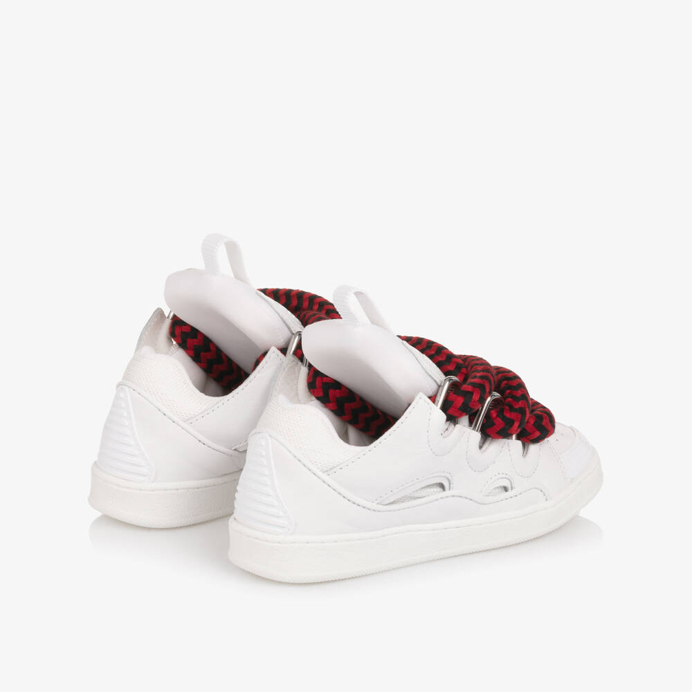 Lanvin-Boys Ivory Trainers in Leather and Textile | Childrensalon Outlet