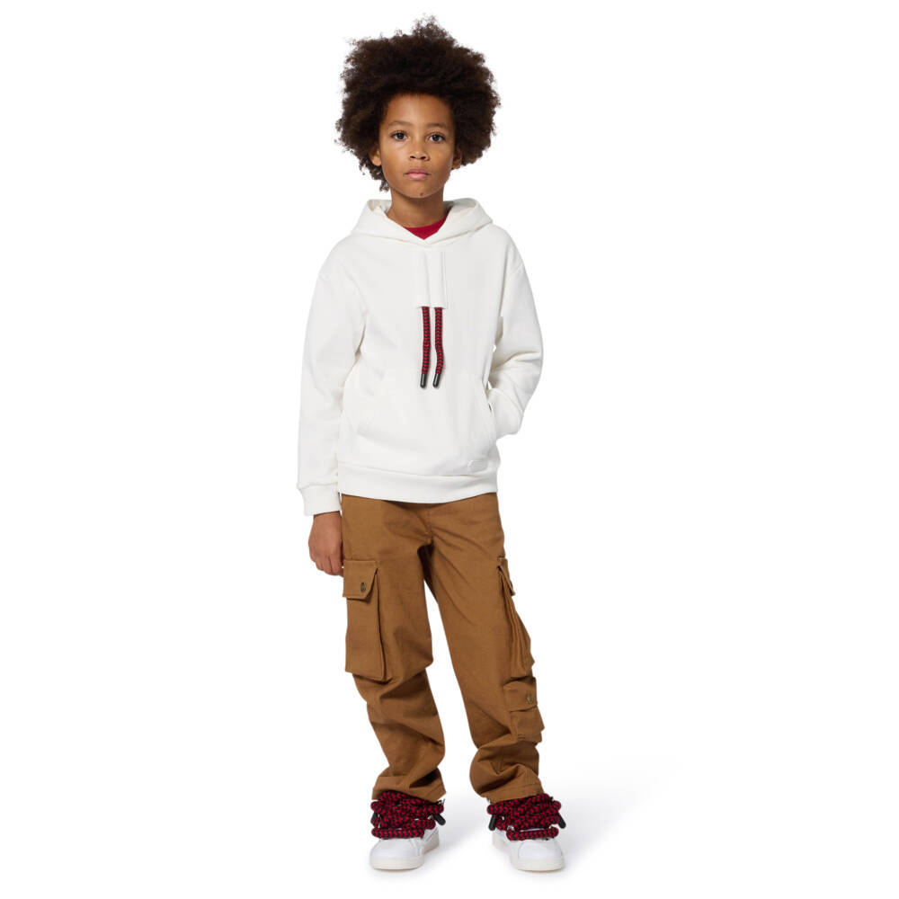 Lanvin-Boys Ivory Trainers in Leather and Textile | Childrensalon Outlet