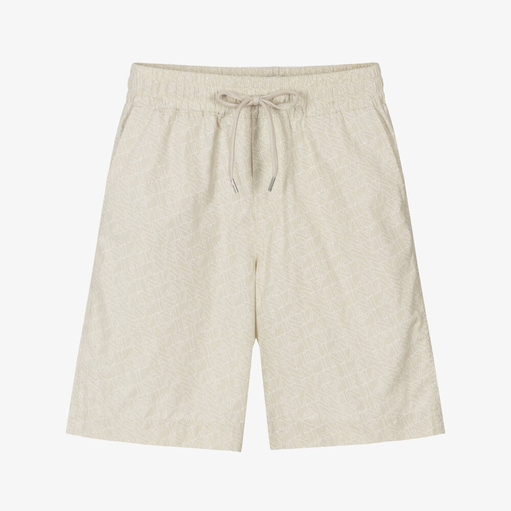 Lanvin-Boys Neutral Cotton Poplin Shorts | Childrensalon Outlet