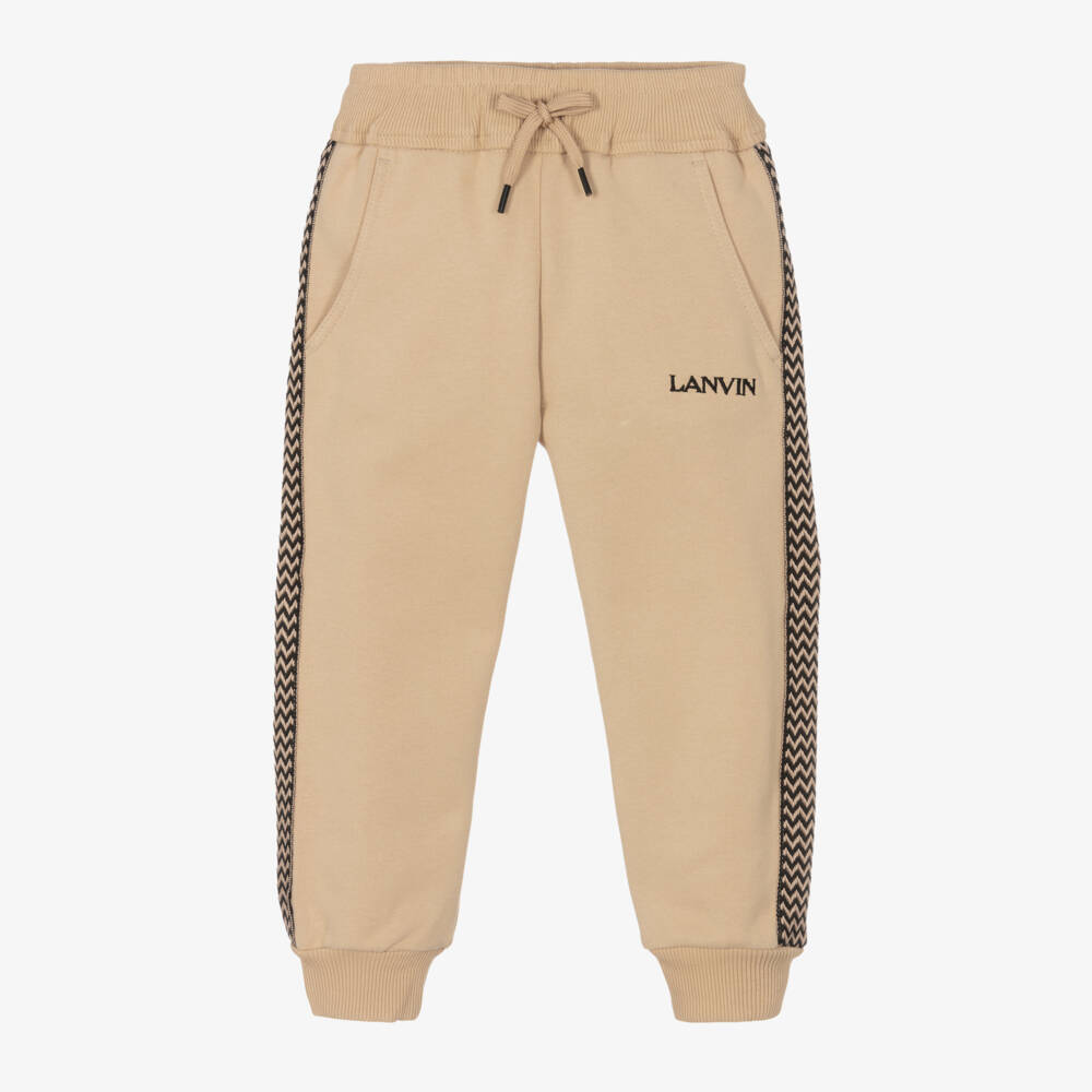 Lanvin-Boys Organic Beige Jogging Bottoms | Childrensalon Outlet