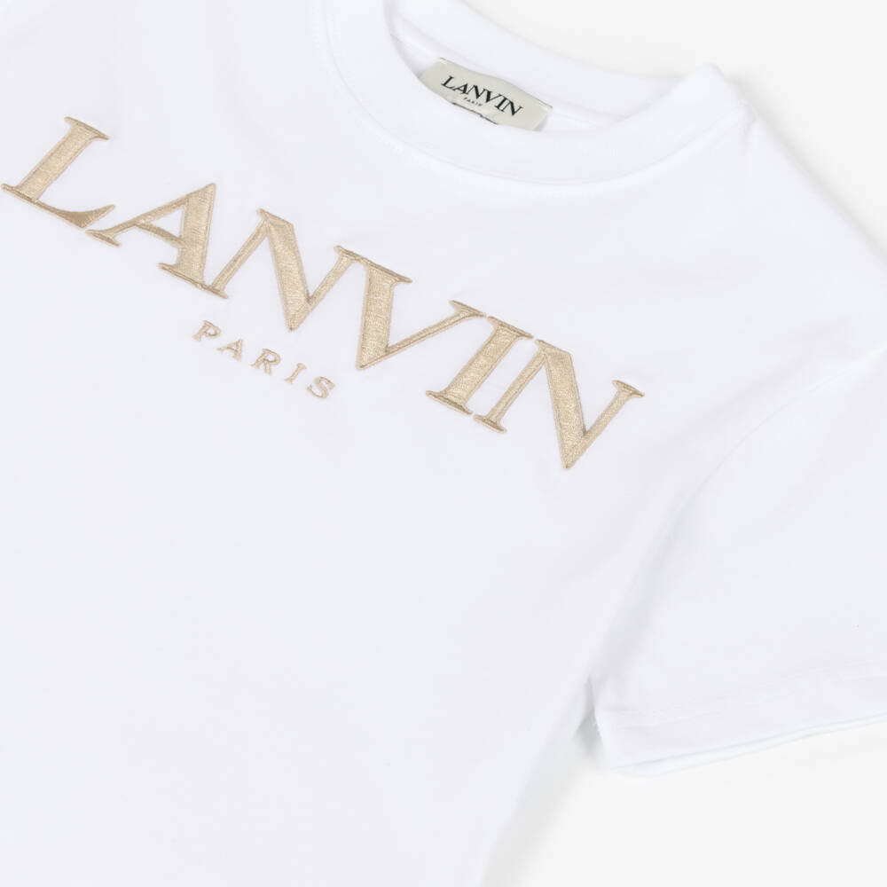 Lanvin-Boys Soft Cotton White Tee | Childrensalon Outlet