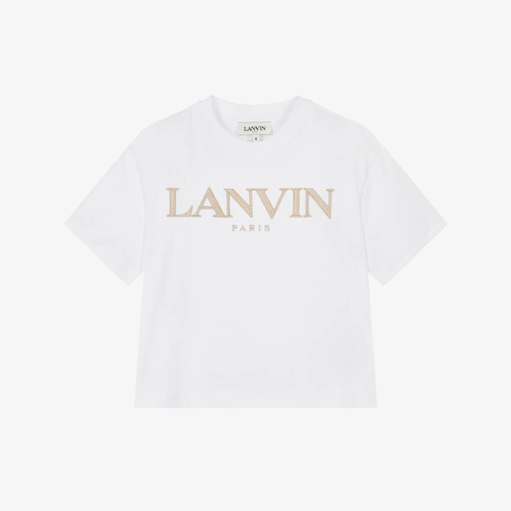 Lanvin-تيشيرت أبيض ناعم من القطن للأولاد | Childrensalon Outlet
