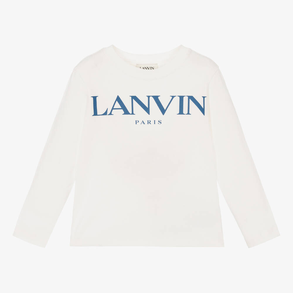 Lanvin - توب قطن  لون أبيض للأولاد | Childrensalon
