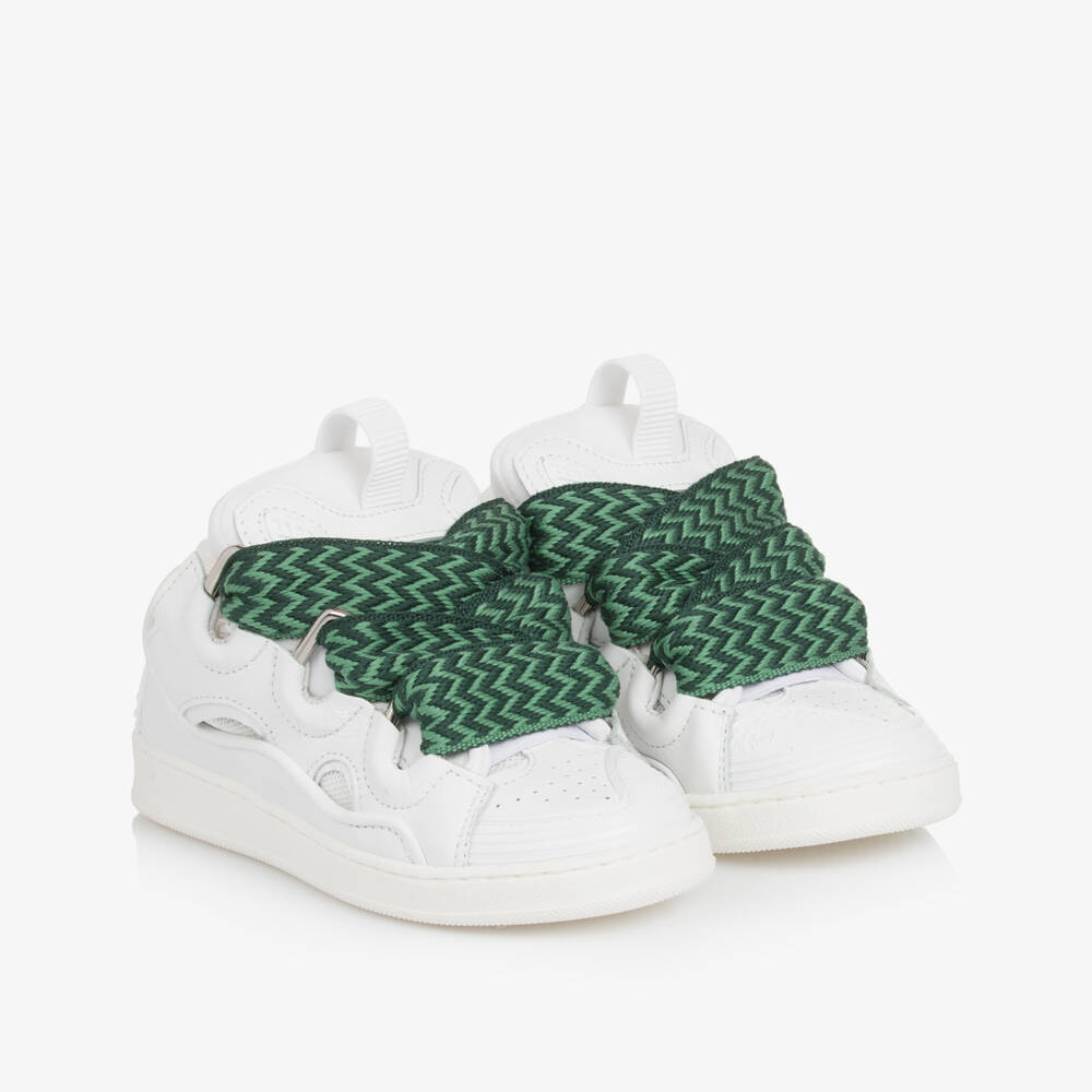Lanvin-Boys White Leather Luxe Sneakers | Childrensalon Outlet